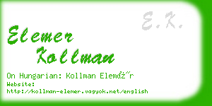 elemer kollman business card